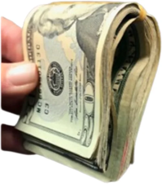 Fajo de billetes con rastreador Cash Tracker