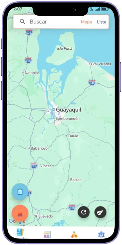 Mapa de eventos sobre Guayaquil